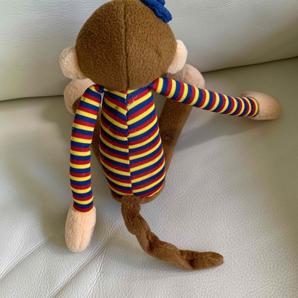 Rare Vintage Plush Monkey with Knit Striped Shirt - Picture 2 of 2